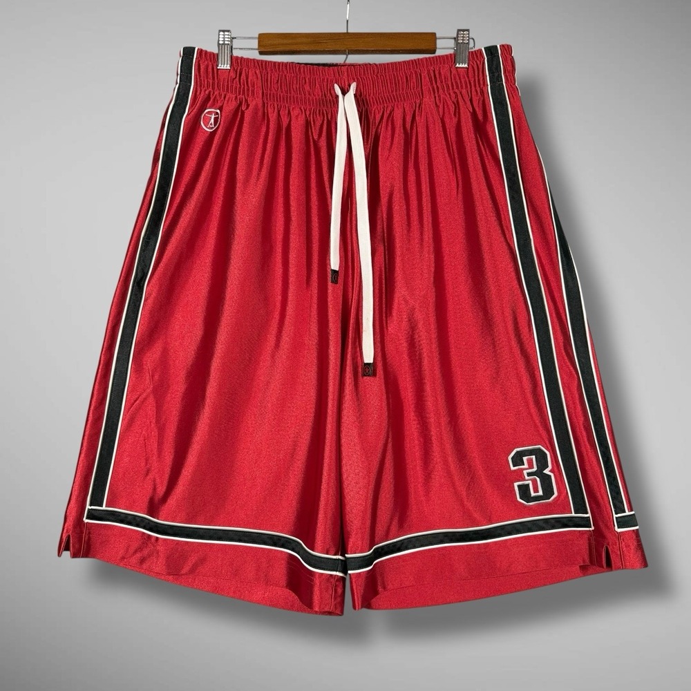 Converse Dazzle Shorts Mens XXL Red Shiny‎ Baggy Ball Shorts Dwayne Wade 3